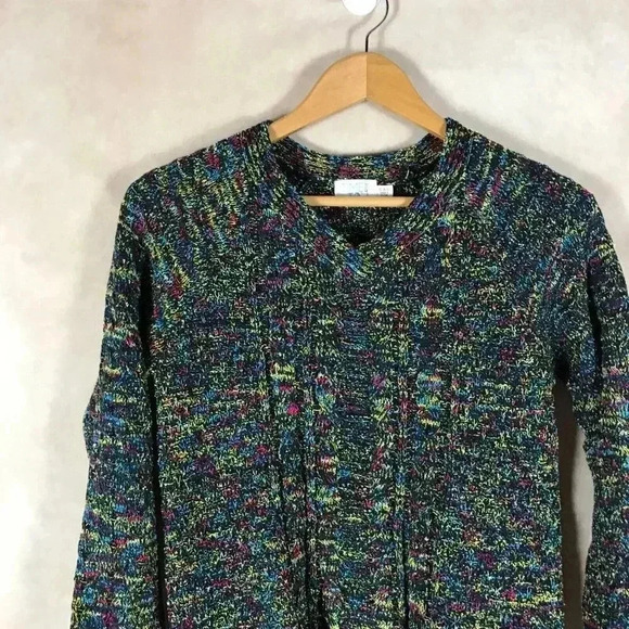 TIME & TRU Colorful Knit V-neck Sweater NEW size SMALL - Picture 1 of 7